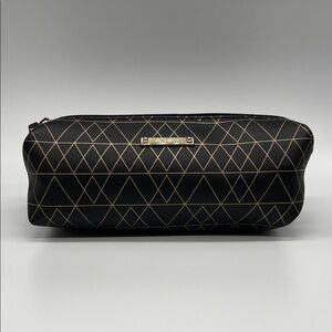 Stella & Dot Black and Gold Geometric Toiletry Bag